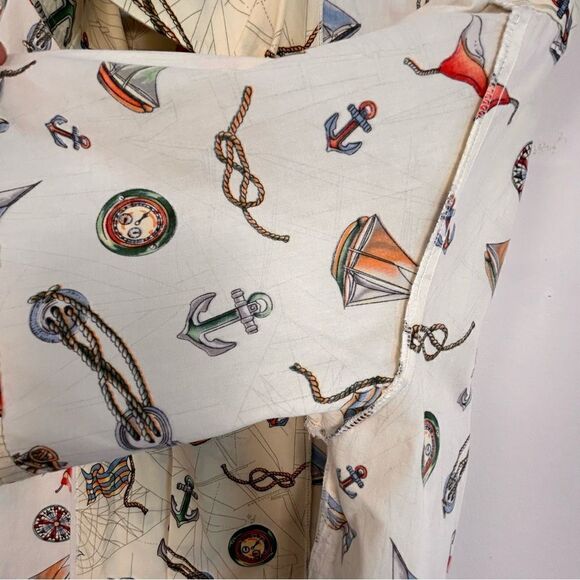 Pacific Legend Voyage Ivory Cotton Men's Hawaiian Shirt - Picture 12 of 13